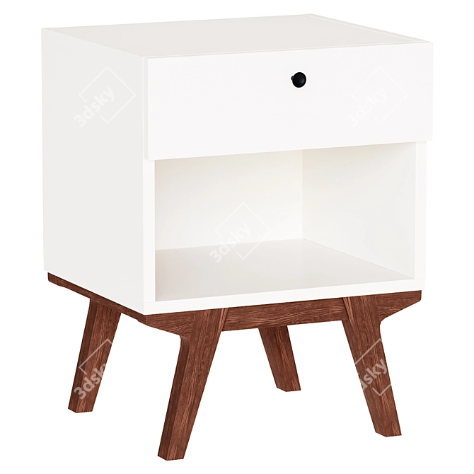 Elegant Bedside Storage Solution 3D model image 1