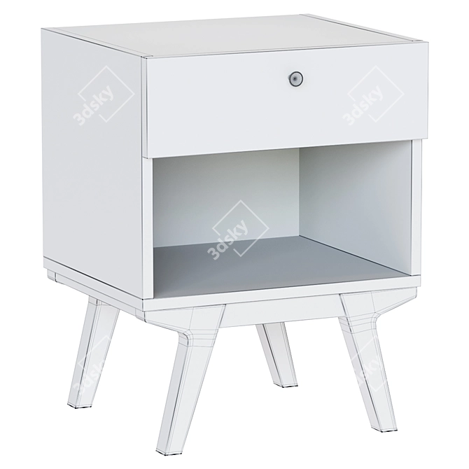 Elegant Bedside Storage Solution 3D model image 2