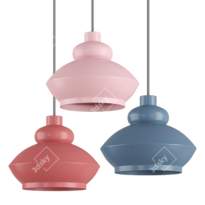 Ethereal Ceramic Dome Pendant Light 3D model image 1