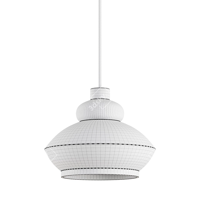 Ethereal Ceramic Dome Pendant Light 3D model image 3