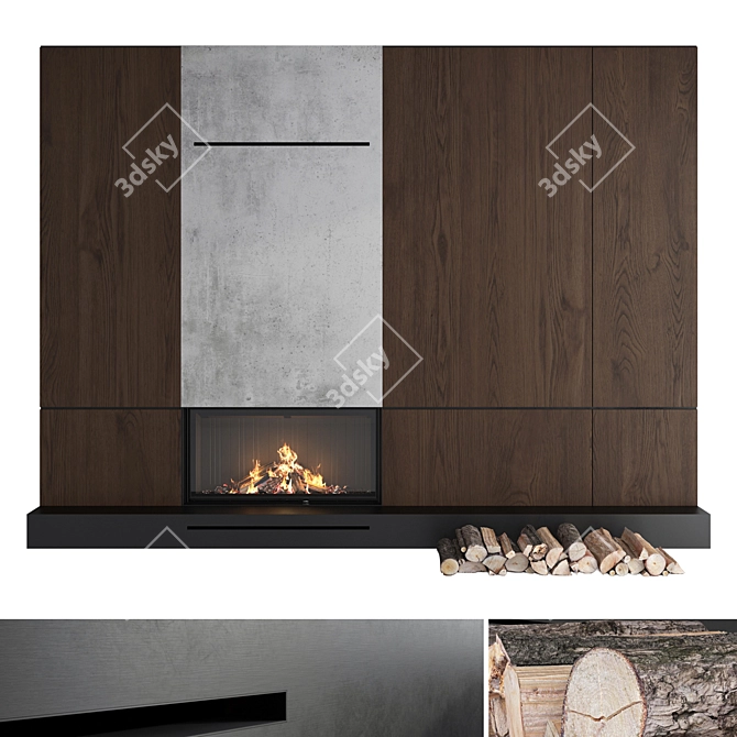 Impression 2G Decorative Fireplace Wall 3D model image 1