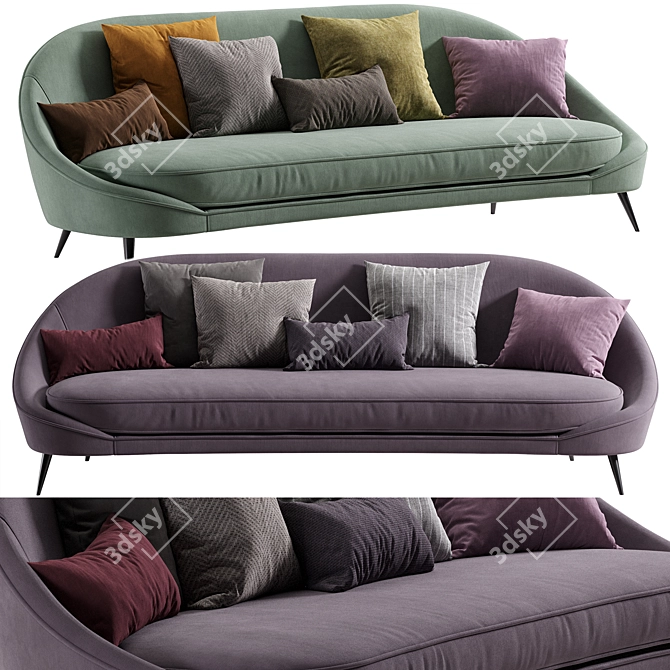 Modern Vibieffe Curved Nido Sofa 3D model image 1