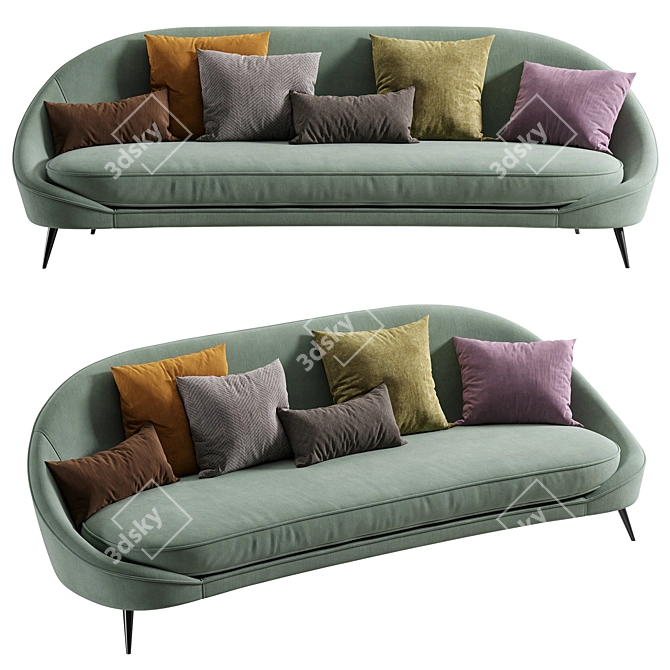 Modern Vibieffe Curved Nido Sofa 3D model image 3