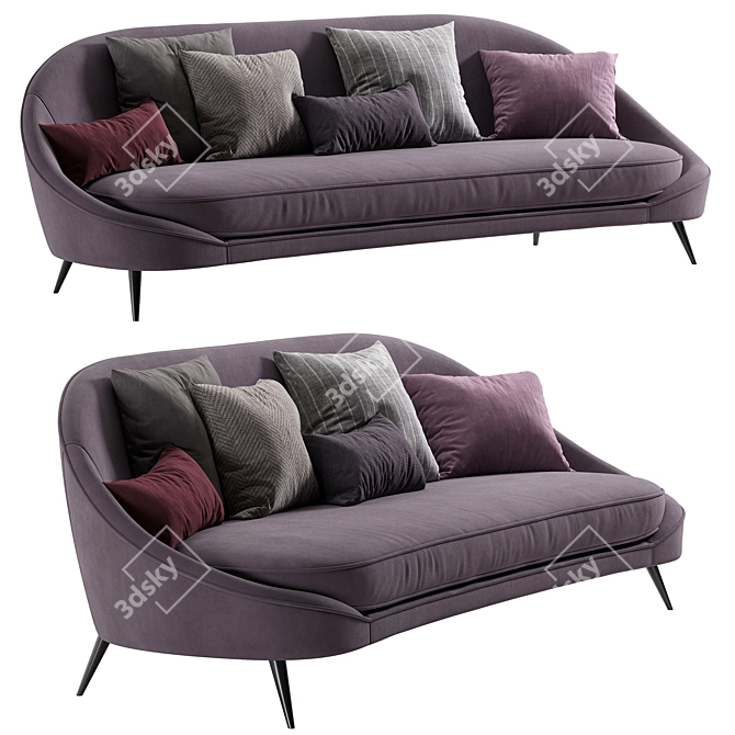 Modern Vibieffe Curved Nido Sofa 3D model image 4