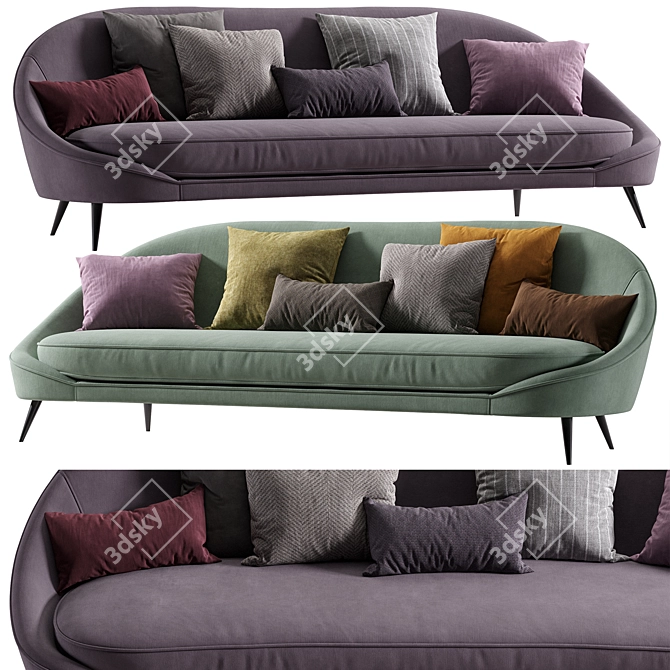 Modern Vibieffe Curved Nido Sofa 3D model image 6