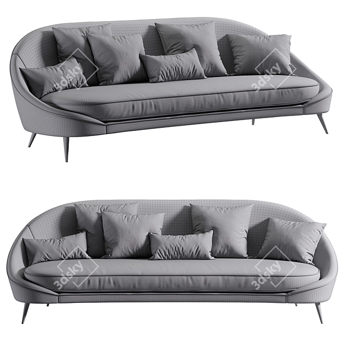 Modern Vibieffe Curved Nido Sofa 3D model image 7