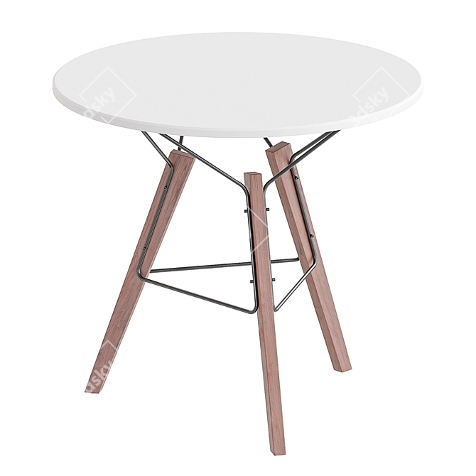 Three-Person Round Ovni Table 3D model image 3