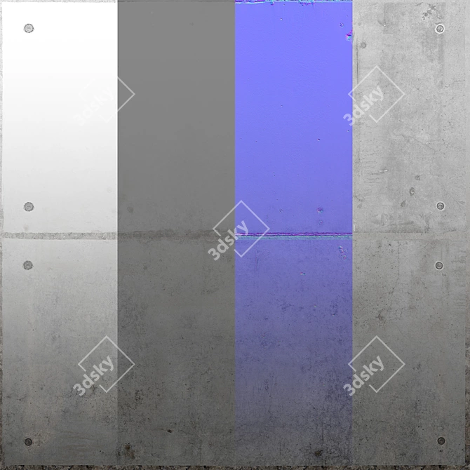 Seamless Concrete Texture Pack 3D model image 2