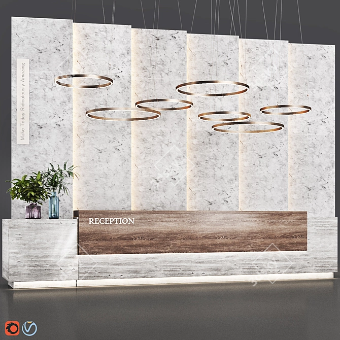 Contemporary Reception Desk 3D Model 3D model image 3