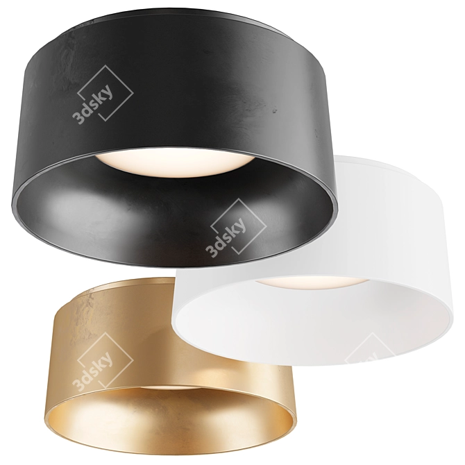 Elegant Halo Petite Flush Mount 3D model image 1