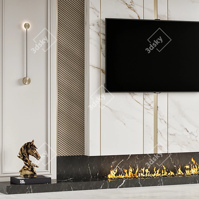 Modern TV Wall Mount Stand 3D model image 3