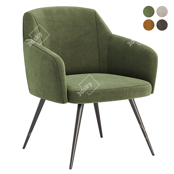 Hanner Upholstered Armchair - Colorful Elegance 3D model image 2