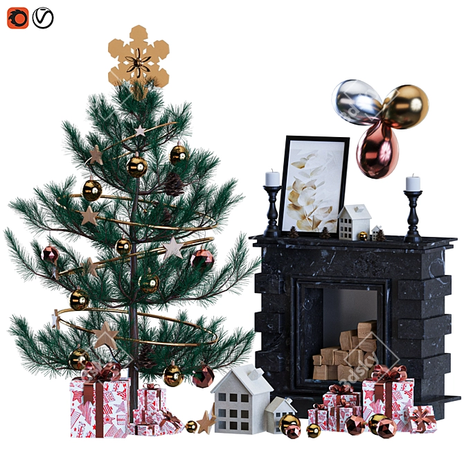 Christmas Tree & Decor 2015 3D model image 1