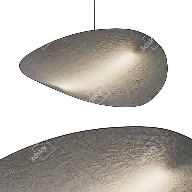 Contemporary Glass Crystal Pendant Lamp 3D model image 2