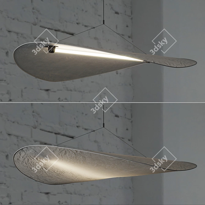 Contemporary Glass Crystal Pendant Lamp 3D model image 5