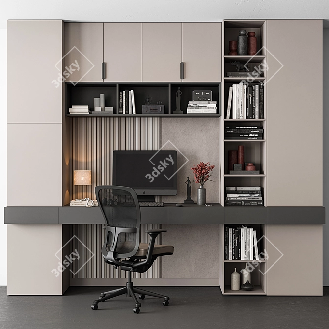 Modern Home Office Furniture Set 3D model image 1