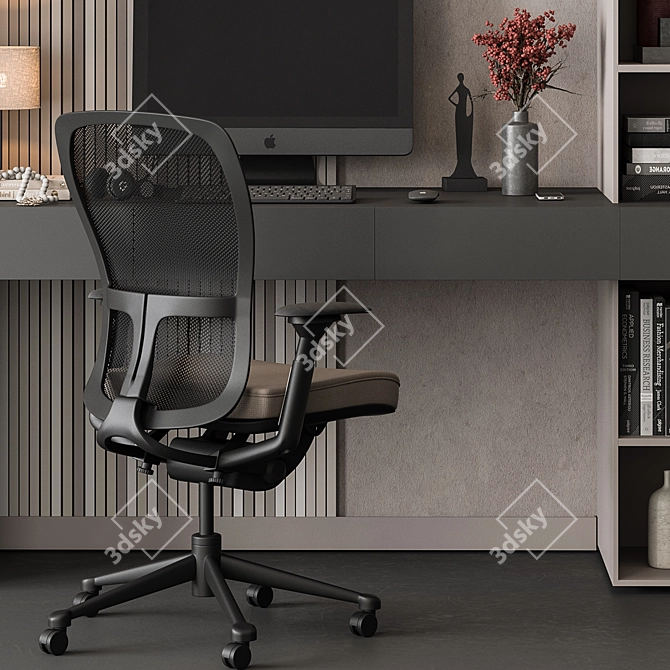 Modern Home Office Furniture Set 3D model image 2