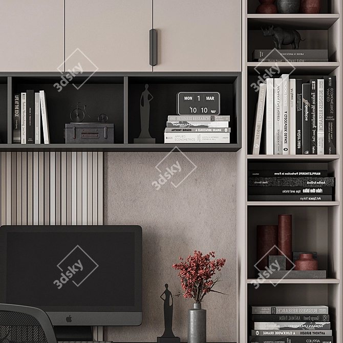 Modern Home Office Furniture Set 3D model image 3