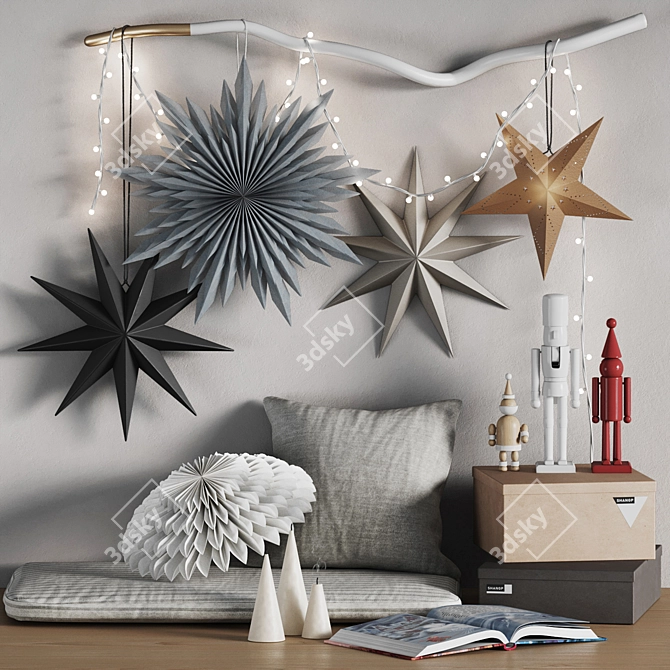 Scandinavian Stars Decor Set 3D model image 1