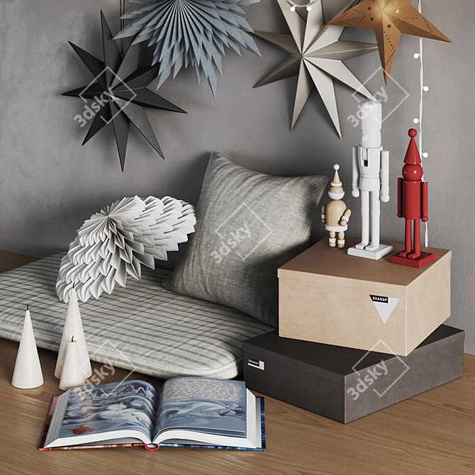 Scandinavian Stars Decor Set 3D model image 2