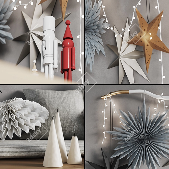 Scandinavian Stars Decor Set 3D model image 3