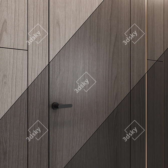 Wood Veneer Wall Panels 3D model image 2