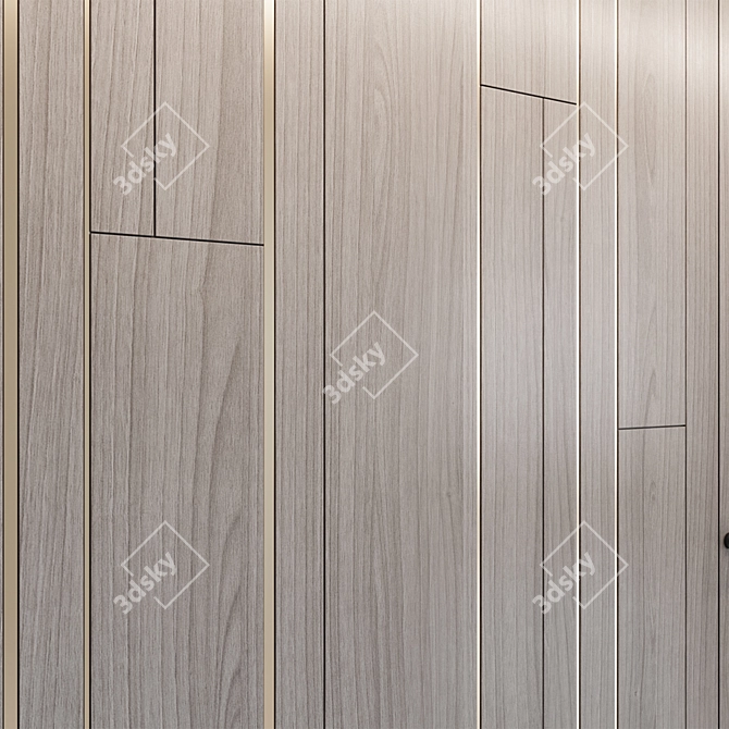 Wood Veneer Wall Panels 3D model image 3