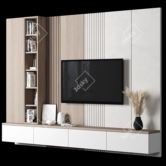 Customizable TV Wall Unit 3D model image 4