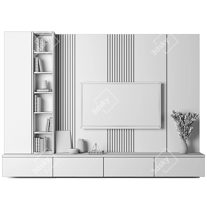 Customizable TV Wall Unit 3D model image 5