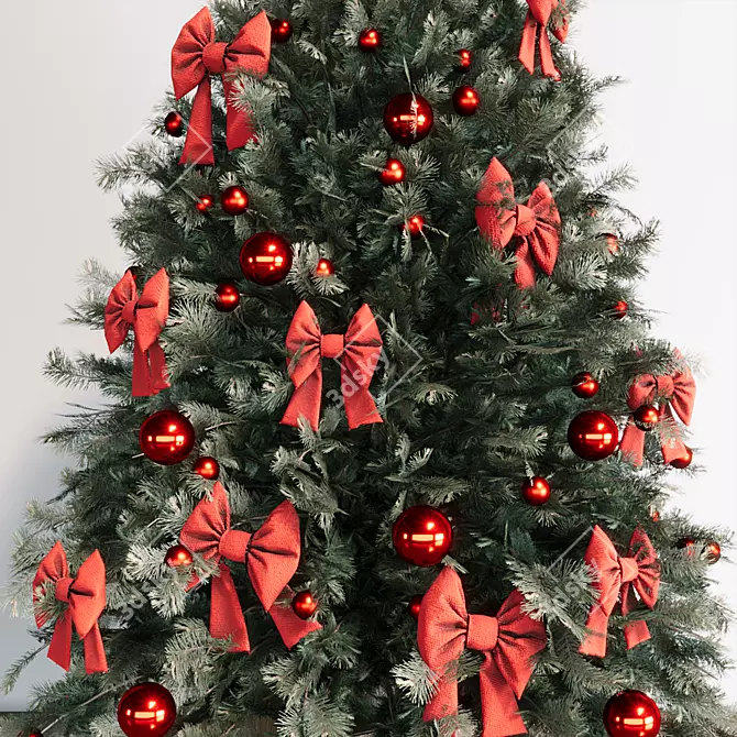 Festive Christmas Tree Decor Set 3D model image 2