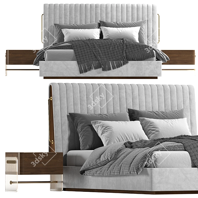 Modern Mezzo Rivers Bed Design 3D model image 2