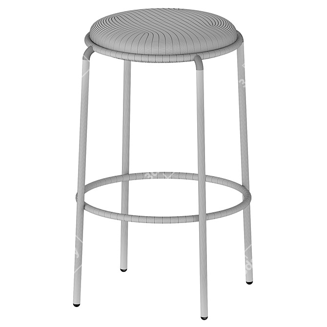 Half-Bar Stool with Cushion 3D model image 2