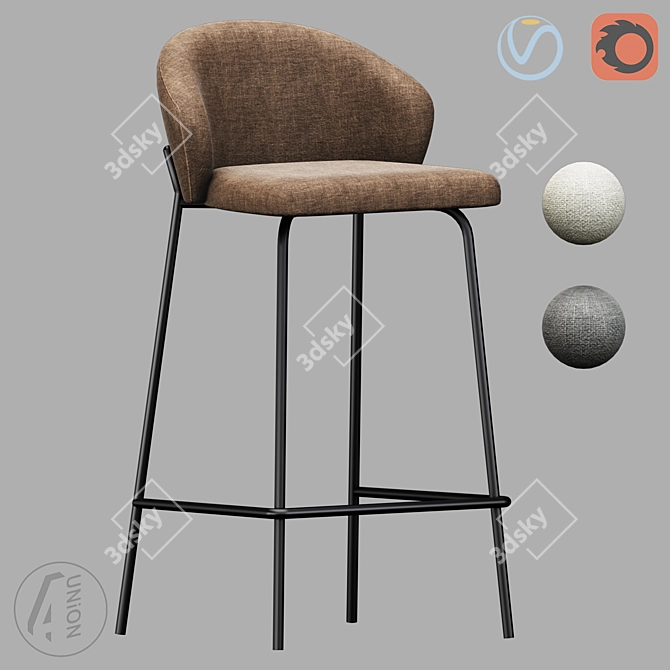 Industrial Style Barrel Chair 3D model image 1