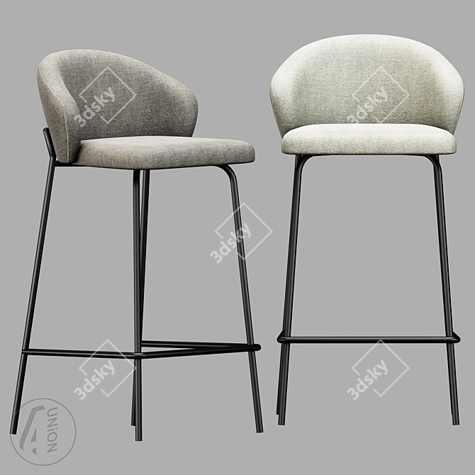 Industrial Style Barrel Chair 3D model image 2