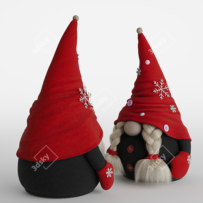 Holiday Gnome Family Set 3D model image 2