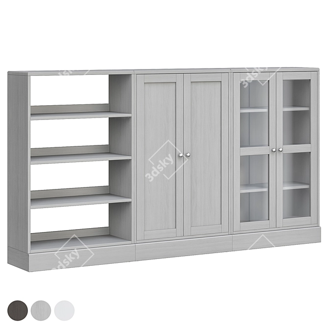 Modern Grey Havsta Storage Cabinet 3D model image 1