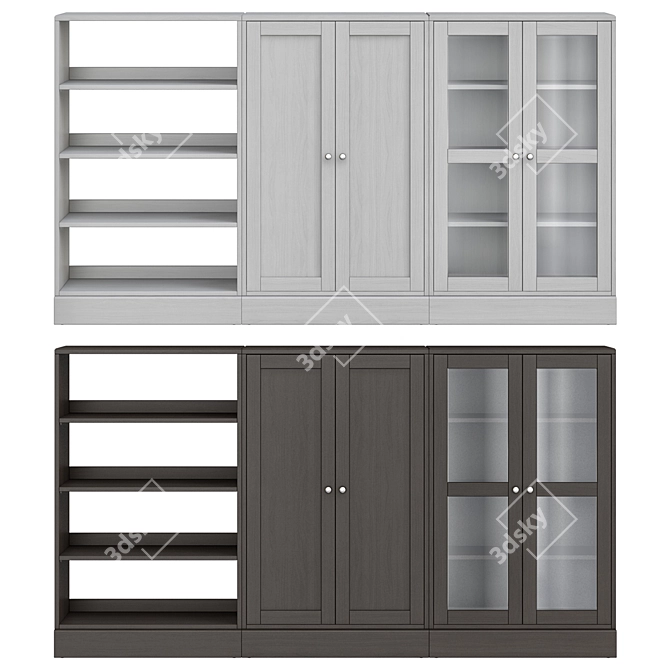 Modern Grey Havsta Storage Cabinet 3D model image 4