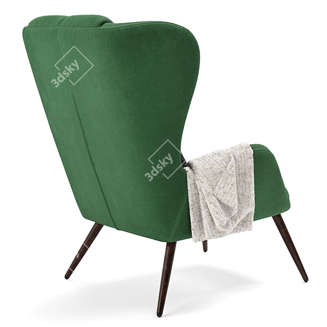 Modern X-Form Armchair with Textured Diffuse Finish 3D model image 2