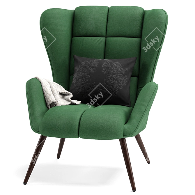 Modern X-Form Armchair with Textured Diffuse Finish 3D model image 3