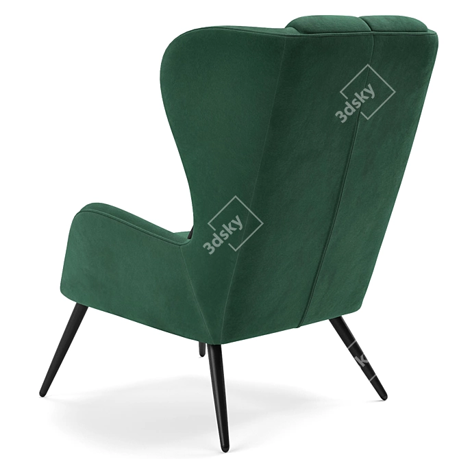 Modern X-Form Armchair with Textured Diffuse Finish 3D model image 6