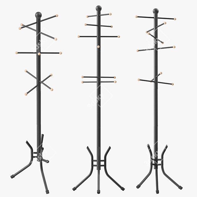 Versatile Freestanding Coat Rack 3D model image 3