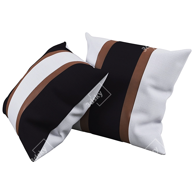 Textured Color Block Pillow Set 3D model image 3