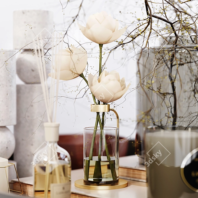 Elegant Decor Set 143 3D model image 6