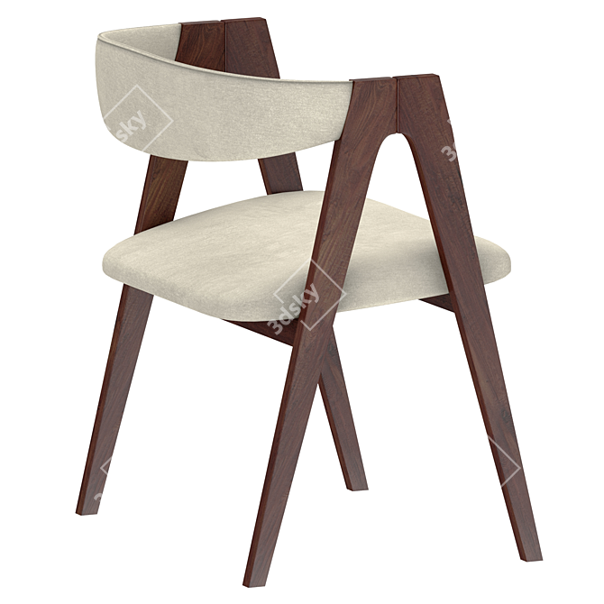 Kaede Beige Dining Chair 3D model image 2