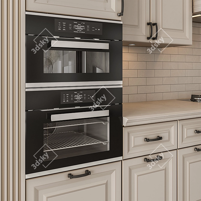 NeoClassic Beige 71 Kitchen 3D model image 3