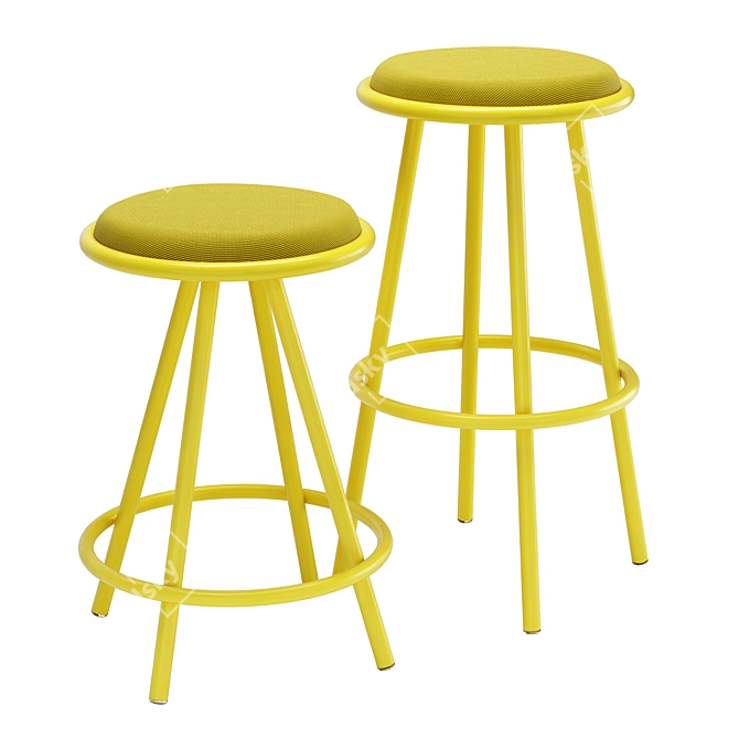 Sleek Daytrip Bar Stools 3D model image 1