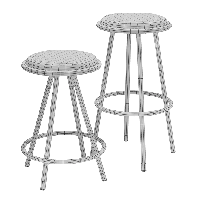 Sleek Daytrip Bar Stools 3D model image 2