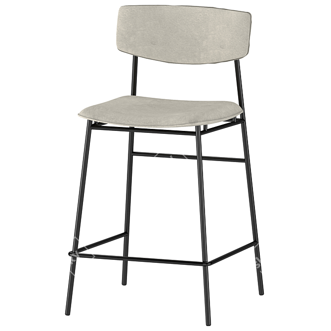 Madrid Half-Bar Stool, 540mm Length 3D model image 1