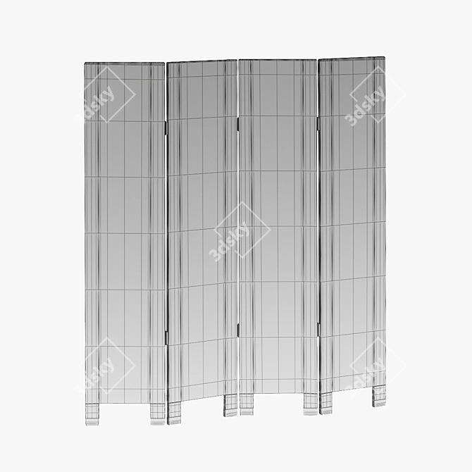 Sleek Black Lacquer Room Divider 3D model image 7