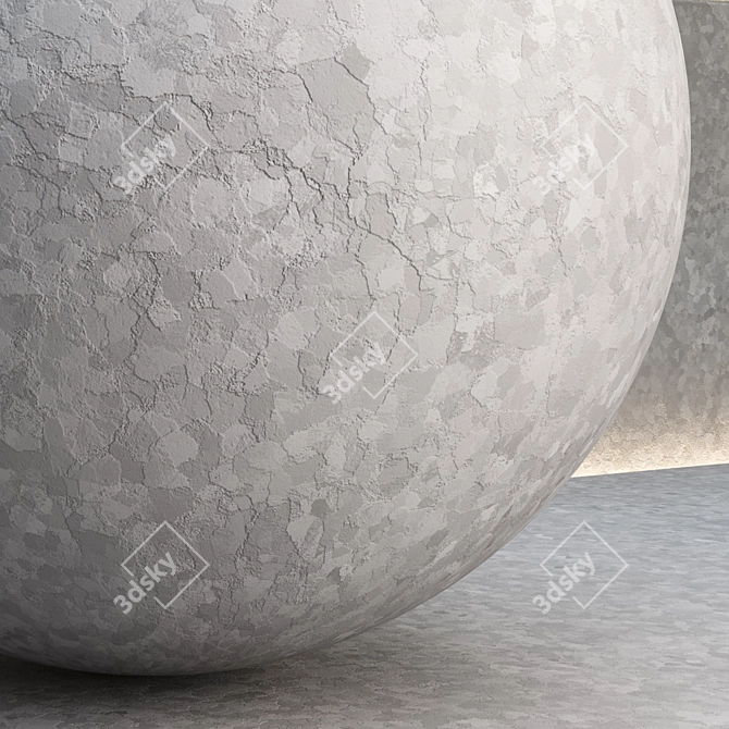 Seamless Decorative Plaster Texture Set 3D model image 3